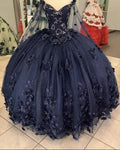 Robe de quinceañera, robe de bal avec appliqués de dentelle, perles et corset lacé au dos, robe de 16 ans