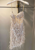 Robe de bal à sequins, robe de bal courte fourreau