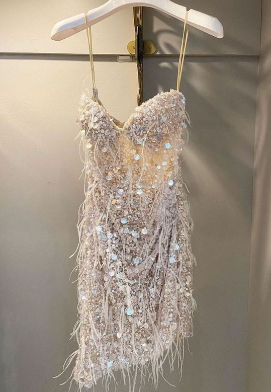 Robe de bal à sequins, robe de bal courte fourreau